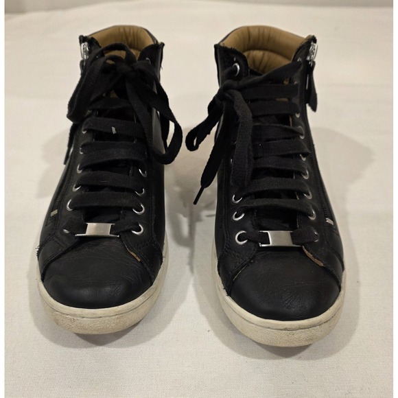 UGG Women's Black Leather Lace-Up Ankle Boots Booties with Side Zipper. Size 9 - Picture 1 of 9